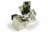 Shiny, Natural Pyrite Cube Cluster - Navajun, Spain #245001-2
